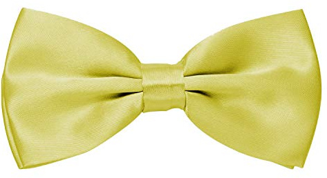 MASADA Papillon giallo pastello lucido - Accessorio da uomo, regolabile in modo continuo, fatto a mano con chiusura a gancio - 12 x 6 cm