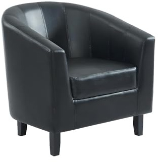 Vente-unique-Lounge-Sessel - Kunstleder - Schwarz - Cristobal II