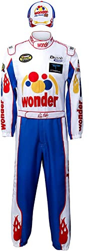 Ricky Bobby Costume de course pour adulte et homme - Nuits de Talladega - Pour Halloween, cosplay, Wonder Race - Bleu - Taille XL