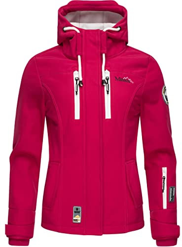 MARIKOO Damen Softshelljacke Übergangsjacke mit Kapuze Kleinezicke Fuchsia Gr. S