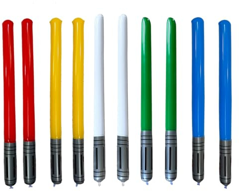 Gonfiabili Light Saber Sword Stick Palloncini, 10 Pezzi Palloncini gonfiabili, 90 cm Gonfiabile Giocattoli, Spade Giocattoli Bambini per Costumi, Regali di Feste, Forniture per feste di Halloween
