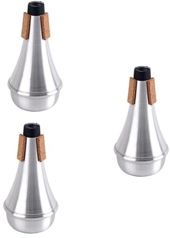 ifundom 3stücke Silberner Trompeten-dämpfer Mit Geradem Becher Für Anfänger Hochwertige Korkunterlage Hervorragende Klangqualität Perfektes Zubehör Für Nächtliches Üben