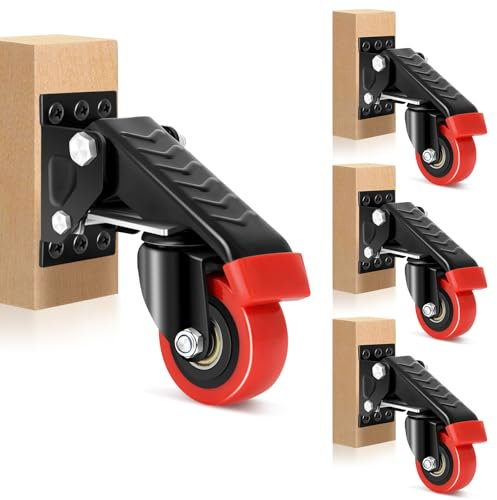 W B D WEIBIDA 63.5MM Ruedas para Bancos de Trabajo, Ruedas para Muebles Pesados Capacidad de Carga 300KG, Soporte Grueso y Ruedas Que no Dejan Marcas, Ruedas Giratorias para Armario, Mesa, Set de 4