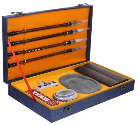 IWOWHERO Chinesisches Kalligraphie Pinsel Mit Tintenstein Für Schüler Tragbarer Schreibpinsel Kalligrafie Zubehör Für Kunst Und Studium Für Anfänger Und Fortgeschrittene 10 Stück in