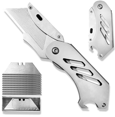 1 pezzi Taglierino Cutter Professionale, Coltello Taglierino, Professional Taglierino, Cutter Multifunzione, Lama sostituibile in acciaio inossidabile 420, per il taglio di plastica, carta(Argentato)