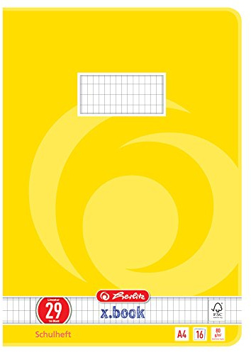 Herlitz Schulheft x.book A4, rautiert, Lineatur 29, 16 Blatt, 10 Stück