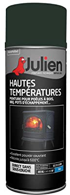 Julien Peinture Aérosol de Protection Hautes Températures - Gris Fonte Mat 400ml