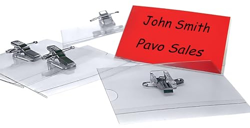 Pavo Premium - Funda con imperdible para identificación (50 unidades, 54 x 90 mm)