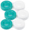 SPORTS WORLD VISION Étui lentilles Contact Vert & Blanc | Boîte lentilles Contact à Couvercle Plat à vis | 3 PC Porte-Solution pour lentilles de Contact de Voyage Portable, Marquages G&D Dessus Étui
