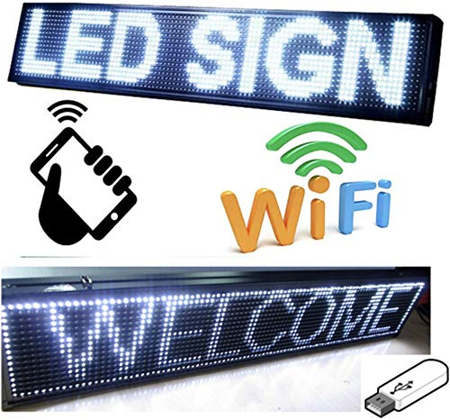TrAdE Shop Traesio INSEGNA Luminosa A LED Scritta Personalizzata Scorrevole Luce Bianca 100 X 20 CM