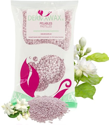 Dermawax Crystal Mauve Jasmin Vegan Hypoallergen Wachsperlen mit Jasminduft zur sanfte Haarentfernung (0,8 kg, Crystal Jasmin)