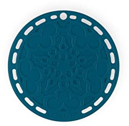Le Creuset French Trivet, Silicone, Heat resistant to 250°C, 20 cm, Deep Teal, 42401206420000