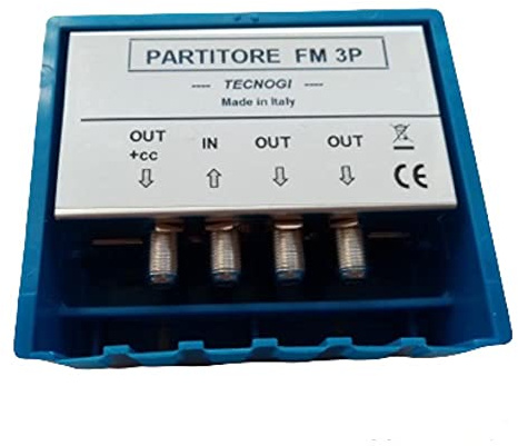Vsnetwork Divisor de señal de mástil para antenas digital terrestre DTT 1 entrada / 3 salidas para 3 TV