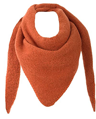 FASHION YOU WANT XXL Schal flauschig schal-tuch damen dicker dreieckstuch groß Wolle UNI Farben kuschelig (safran)
