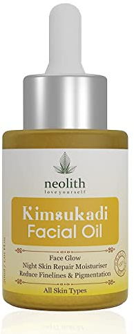 Neolith Kimsukadi Facial Oil- Ayurvedic blend of 16 herbs like Sandalwood, Saffron, Jojoba oil for Radiance, Complexion and Brightening 30ml - 100% Natural Kesaradi oil