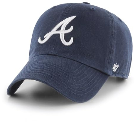 47 Atlanta Braves MLB Loop Label Clean Up Navy Blue Adjustable Cap