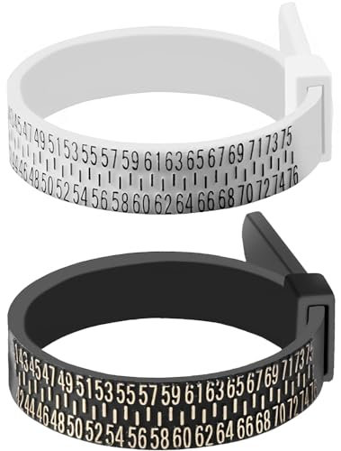 AIVEKE 2 Stück Ringgrößenmesser – Ringgröße Messen Ring Größe Fingerumfang Ermitteln Bestimmen Größenmesser Fingerumfang Fingergröße, Europa Größe 41–76