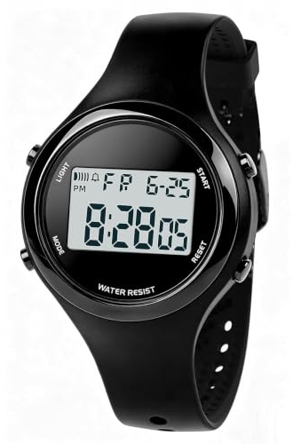 XCZAP Outdoor Sport Watches Alarm Clock 5Bar Waterproof LED Digital Watch (All Black)