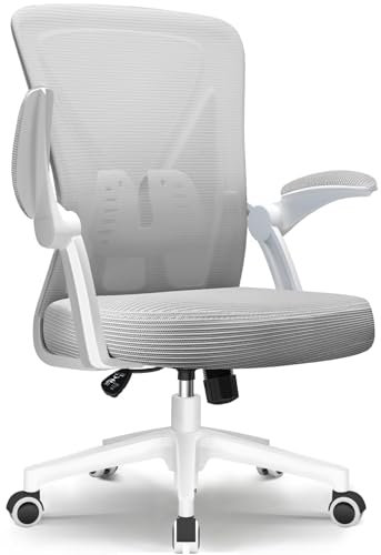 Hinonde Bürostuhl, Ergonomischer Schreibtischstuhl mit Lendenwirbelstütze, Bürostuhl Ergonomisch Testsieger, Drehstuhl mit Atmungsaktiver Rückenlehne, Höhenverstellbare Bürostühle, Grauer Bürostühle