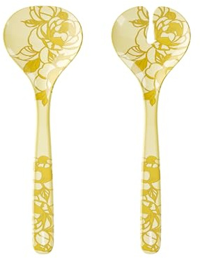 Guzzini - Cubiertos de Ensalada de melamina Josephine, 'Table Decor' (Amarillo Polvo)