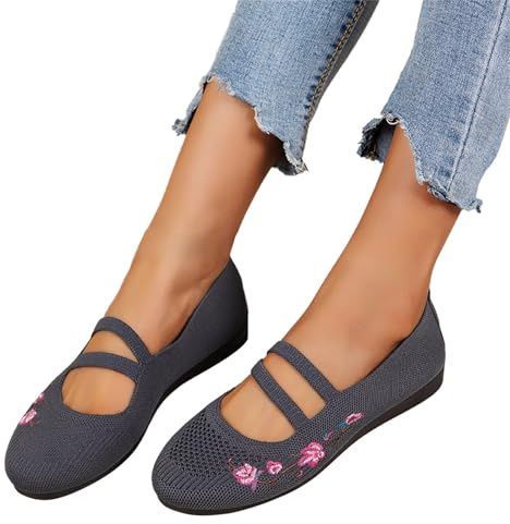 Riemchen Ballerinas Damen, Balerinaschuhe Trachtenschuhe Ballerina Weite H Schwarze Ballerina Balariner Schuhe Mit Absatz Mädchen Elegant Bequem Damenschuhe
