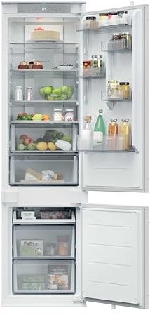Hoover H-Fridge 400 Integrated Fridge Freezer, E Rated, Total No Frost, hOn App Connectivity, Circle Fresh Technology, 284L Total Capacity, White, 54x55x193.5 cm - HONBQT3519EWK-UK