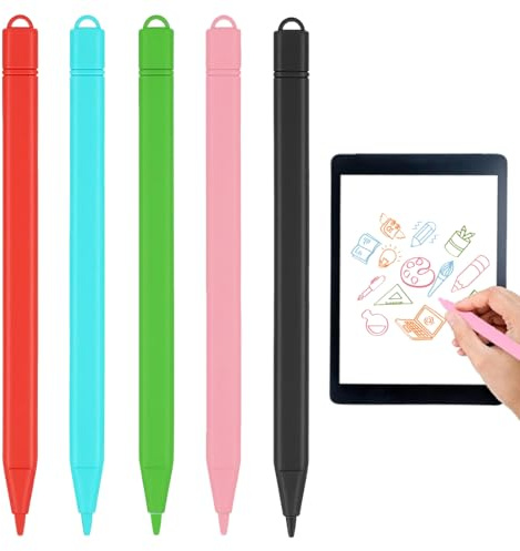 Quesuc 5 Piezas Lápiz De Repuesto Para Pizarra De Escritura Lcd Lápiz Magnético Para Niños, Tabla De Dibujo Y Nintendo 2Ds Xl De Plástico Multicolor 12 Cm De Larg