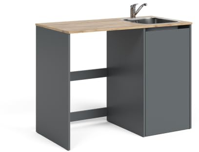 Vicco Washing machine cabinet Viktor, Anthracite/Oak, 113.6 x 88.2 cm | with a sink