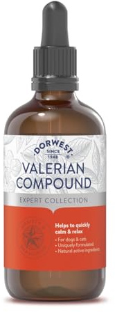 Dorwest Valerian Compound for Dogs and Cats, 100ml, Quick-acting Dog Calming Liquid Drops - Valerian for Dogs, Non-Drowsy