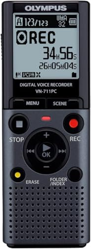Olympus VN-711PC Voice Recorder with ME-52 Directional Microphone Kit - Grey