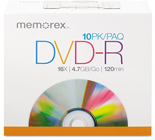 Memorex 4.7Gb/16x DVD-R 10-Pack Slim Case