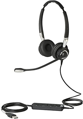 Jabra Biz 2400 II USB-A CC UC On-Ear Stereo Headset - Unified Communications optimierter Noise-Cancelling Kabel-Kopfhörer mit HD Voice und programmierbarer Bedieneinheit