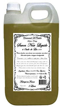 Savon Noir Liquide à l'Huile de Lin, Sélection Prestige, Ménager, Naturel, Sans Rincer, Écologique, Biodégradable, Sans Huile de Palme Ni Solvant Ni Conservateur, 5L Fabriquer En FRANCE