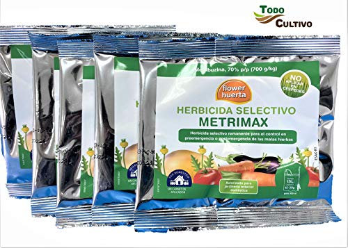 Herbicida selectivo Patata metribuzina 70% METRIMAX: Uso en Patata, Cereal 150 Gramos, 1500 Metros Cuadrados (5 Sobres de 30g)