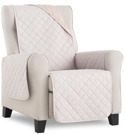 Bestcovers Zweifarbig Sesselüberwürf Sesselschoner Schonbezug Sesselschutz Schutzbezug Made in Spain Sessel Schoner Sofabezug Sofaschonbezug Sofa Überwurf Sofa Überdecke (Creme/Beige, 1 Sitzer)