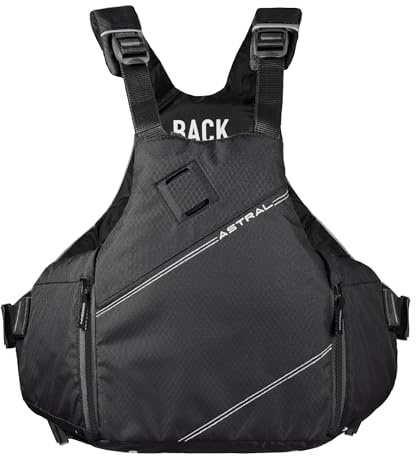 Astral YTV 2.0 Life Jacket - Lightweight USCG Type V PFD Adult Life Vest for SUP, Touring, Sailing, & Whitewater - Black - Medium/Large