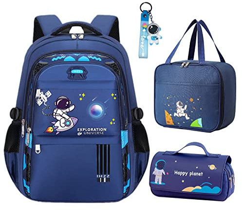 IHZZ Backpack for Boys - Schoolbag for Boys Kids Children, Boy Backpacks Set with Lunch Box and Pencil Case, mochilas escolares para niños school bags for kids