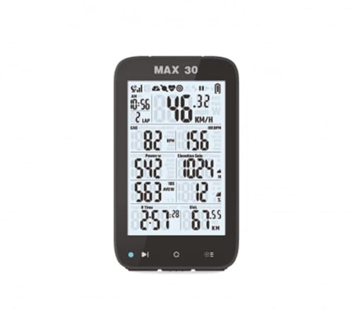 Shanren MAX 30 Fahrradcomputer, Fahrradzähler ANT+ BLT 4.0 GPS mit Rücklichtkontrolle 3' Bedienung über Apps
