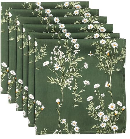 Arquiel Servietten 6er-Set, Stoffservietten 100% Baumwolle Weiches Bequemes Hochwertige Wiederverwendbare Esstisch Servietten Perfekt für Familienessen Hochzeiten Küche (45 cm x 45 cm)