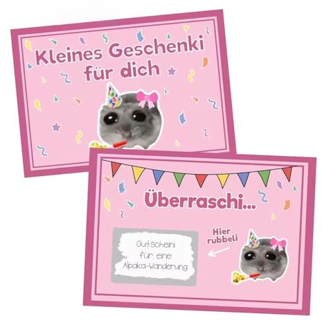 CL&MH Sad Hamster Rubbelkarte - Gutschein Karte zum Rubbeln | Lustiges Geschenk zum Geburtstag, Geschenkkarte beste Freundin, Sie & Ihn, Kinder