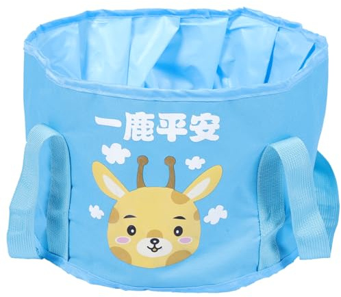 SOIMISS Bassine Bain Pied Pliable Portable Bleu Moyen avec Pochette de Rangement Étanche pour Voyage Camping et Spa Itinérant