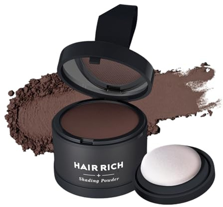 Hairline Powder for Men and Women, Root Touch Up Hair Color with Sponge Applicator, Instant Forehead Shading & Grey Hair Concealer, Sweat-proof & Transfer-proof Hair Shadow for Thinning Areas (Brown)