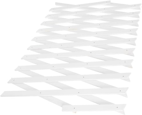 Genérico Celosía para jardín Blanco de Madera Ajustable, Panel para Plantas trepadoras con Montaje en Muro, Ideal para Espacios Exteriores y decoración de Jardines