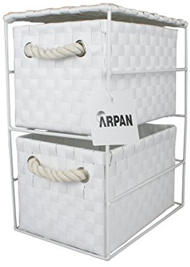 Arpan White 2 Drawer Storage Cabinet Unit Ideal For Home/Office/bedrooms (2 Drawer unit -18x25x33cm)