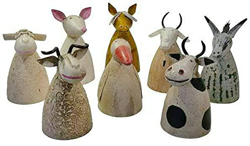 Klocke Dekorationsbedarf Set di 8 sgabelli per recinzioni di alta qualità, in metallo, decorazione da giardino, statuette di animali da fattoria II