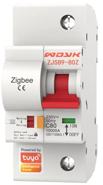 Tuya Zigbee3.0 - Interruptor de control remoto inteligente con WiFi 1-4P, 220 V/380 V, con control de energía y función de contador compatible con Alexa y Google Home
