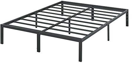 Olee sleep 35cm Stabiler Stahlbett / Stahl-Lattenrost / Anti-Rutsch-Unterstützung / Matratzenunterbau / Metallbett / Bettrahmen / Bett / 100 x 200cm / Twin XL / Schwarz / Metall