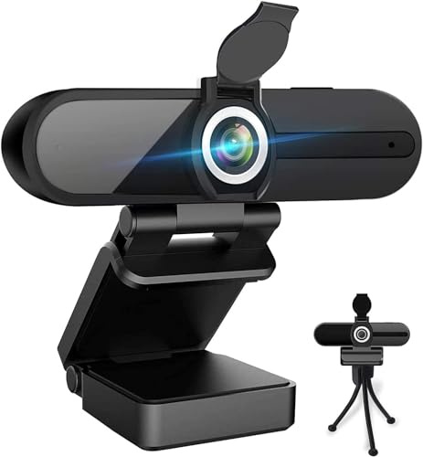 4K webbkamera, HD-webbkamera 8 MP – bärbar dator, datorwebbkamera med mikrofon, USB-webbkameror för videosamtal, inspelning, strömning, videokonferens, webbkamera med ministativ, integritetsslutare.