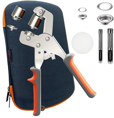 Hapden Heavy-Duty Grommet kit (3/8 and 1/2) Includes a Bag, 200 10 mm Grommets and 200 12 mm Grommets. Eyelet and Grommet Tool kit for DIY Tarp Ring Repair and Installation.