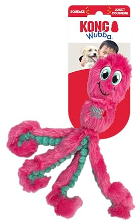 KONG Wubba Octopus Tug and Fetch Squeak Dog Toy Assorted Colors (Small)